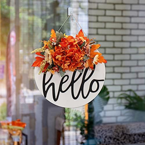 Fall Wreaths for Front Door,Outdoor Fall Wreaths for Front Door, Hello Wreath for Front Door,Farmhou | Amazon (US)