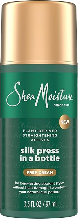 SheaMoisture Silk Press Prep Cream with Plant-Derived Straightening Actives, Alma Oil & Hydroplex... | Amazon (US)