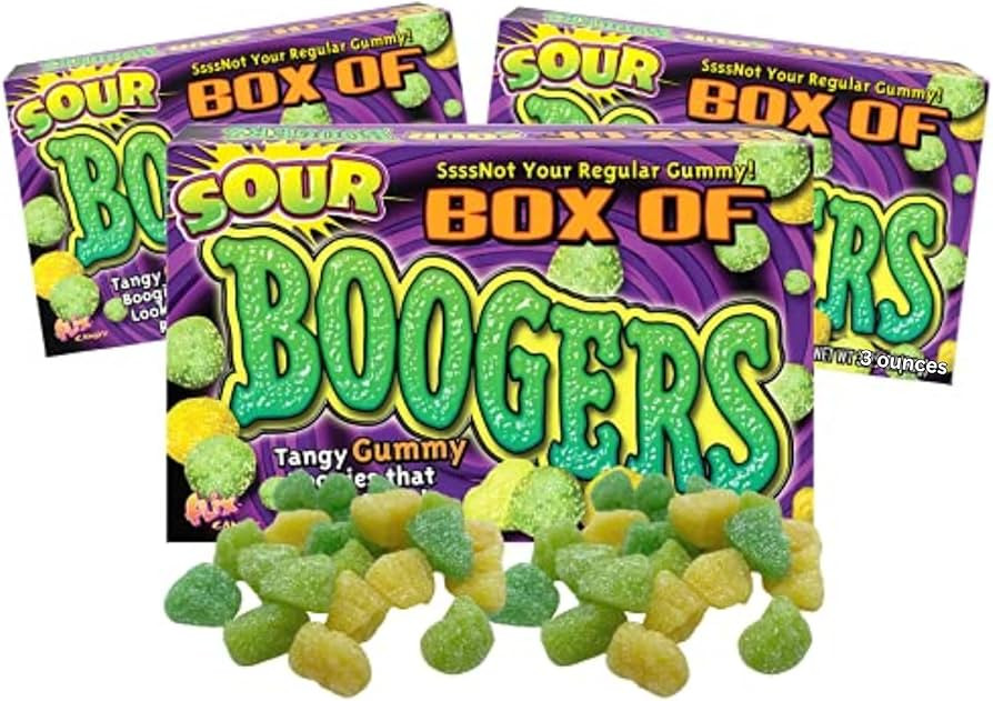 Sour Box of Booger Gummies, Tangy Gummy Candy Boogers Movie Theater Box Shareable Candy, Gag Gift... | Amazon (US)