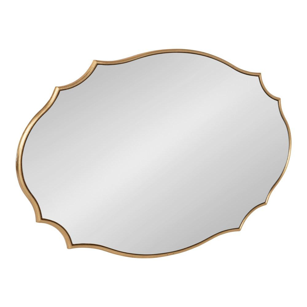 Kate and Laurel Medium Oval Gold Beveled Glass Classic Mirror (36 in. H x 24 in. W) | The Home Depot