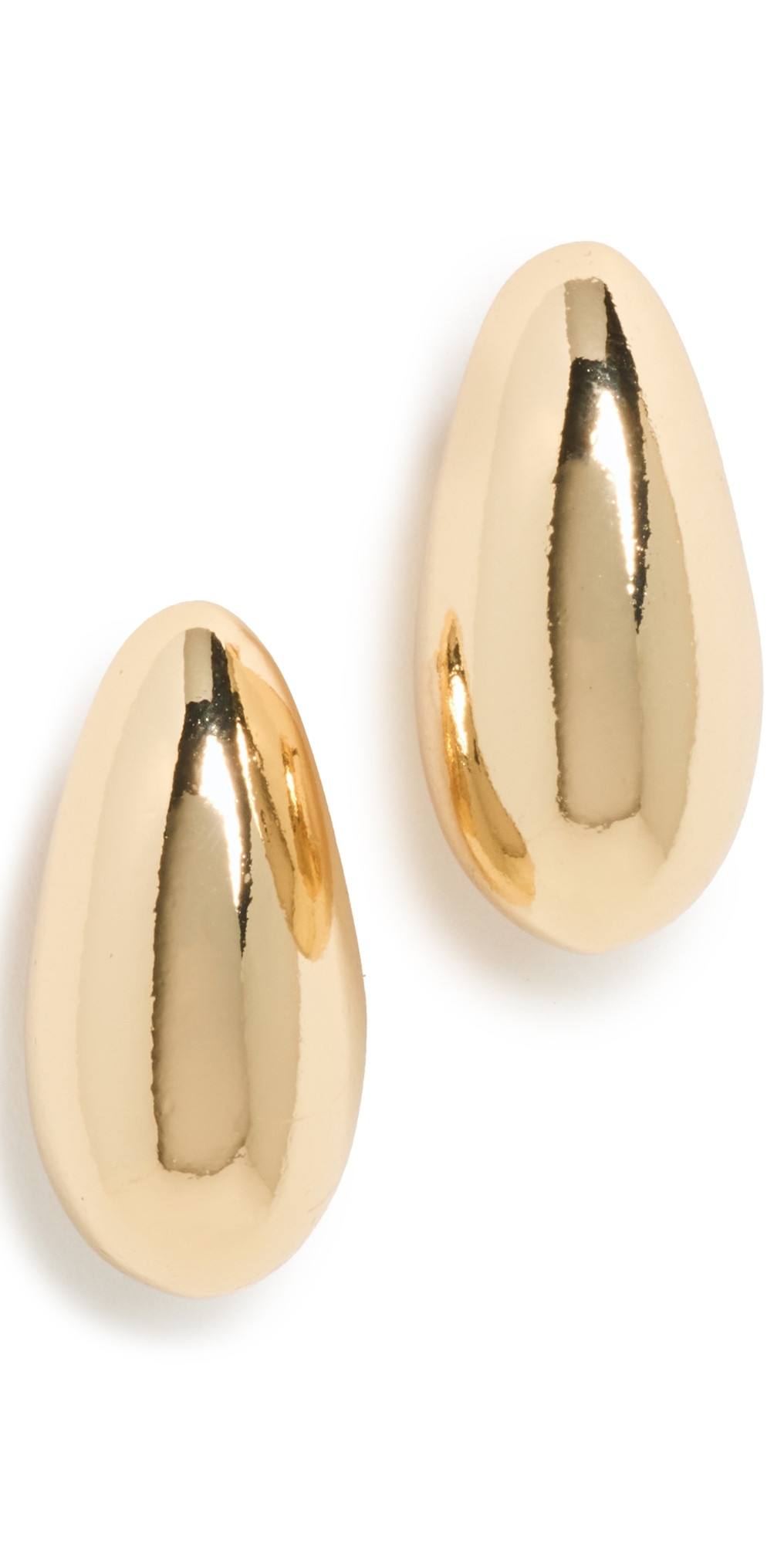 Kenneth Jay Lane Gold Tapered Hoop Pierced Earrings Polished Gold One Size | Shopbop