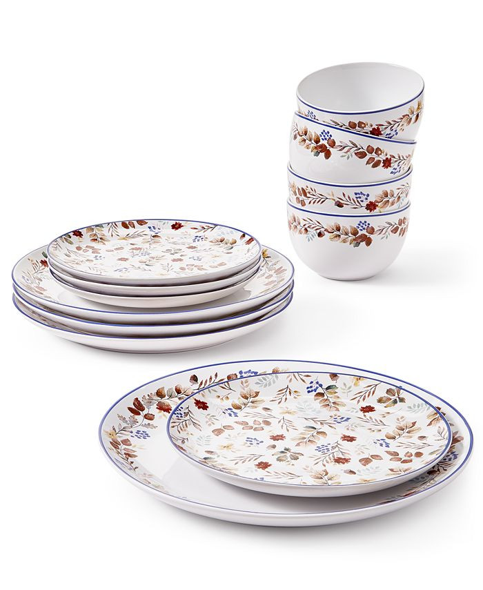 Martha Stewart Collection Harvest 12-Pc. Dinnerware Set, Service for 4, Created for Macy's  & Rev... | Macys (US)