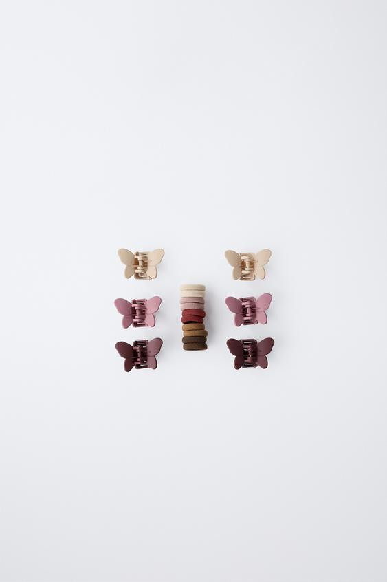 BUTTERFLY HAIR CLIP AND HAIR TIE BOX SET | Zara US