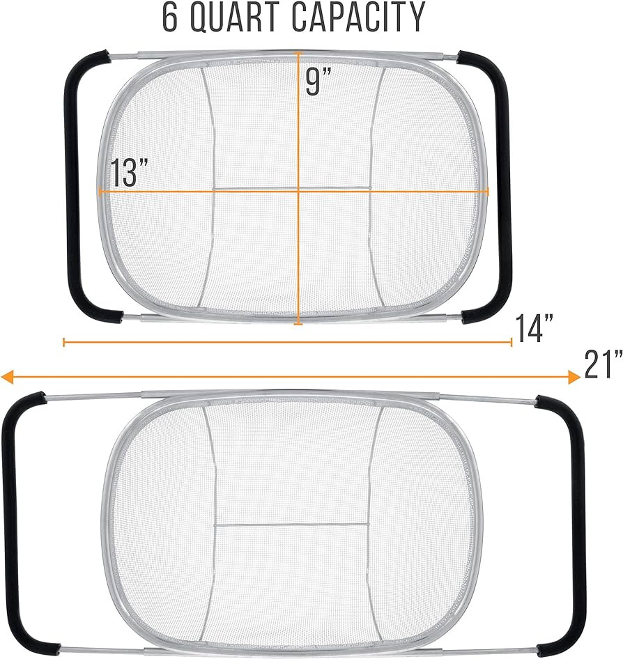 U.S. Kitchen Supply - Premium Quality Over The Sink Stainless Steel Oval Colander with Fine Mesh ... | Amazon (US)