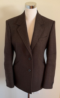 Women's Helmut Lang Dark Brown Apex Sculpted Blazer. Size 4 | eBay US