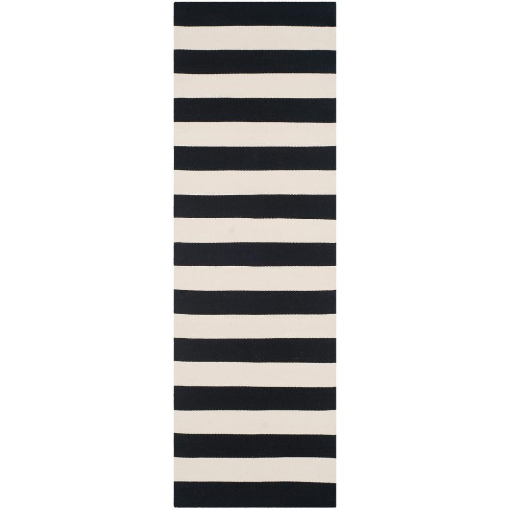 Montauk Black/Ivory 2 ft. x 6 ft. Runner Rug | The Home Depot