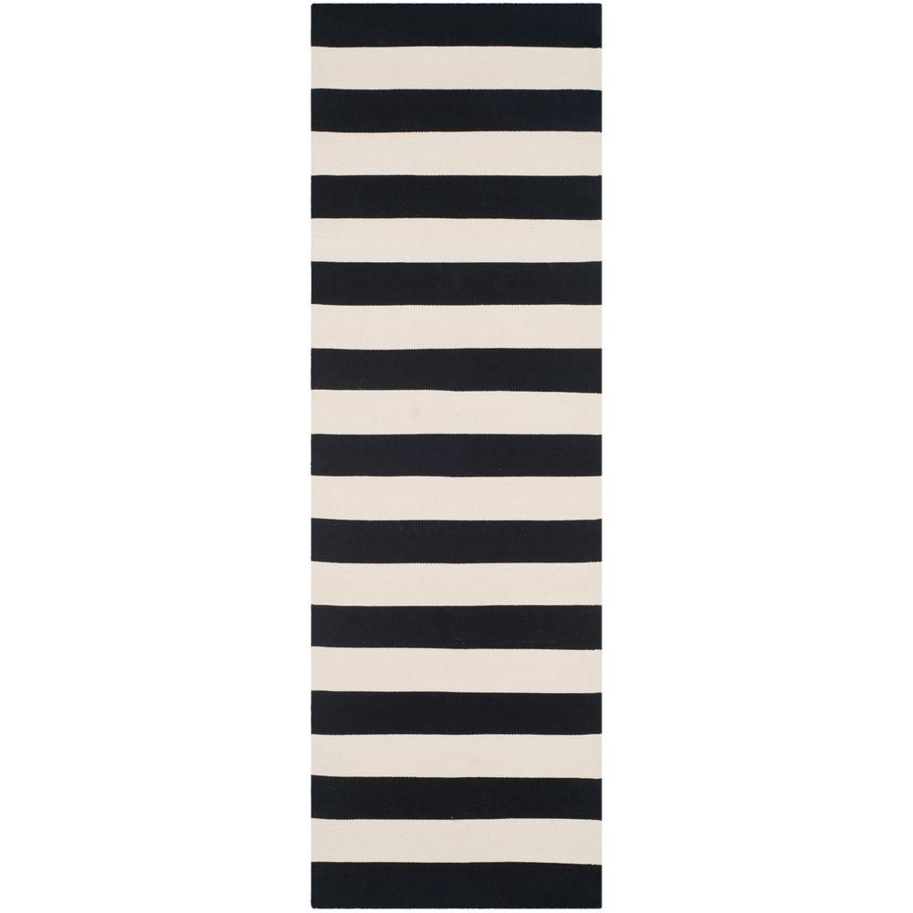 Montauk Black/Ivory 2 ft. x 6 ft. Runner Rug | The Home Depot