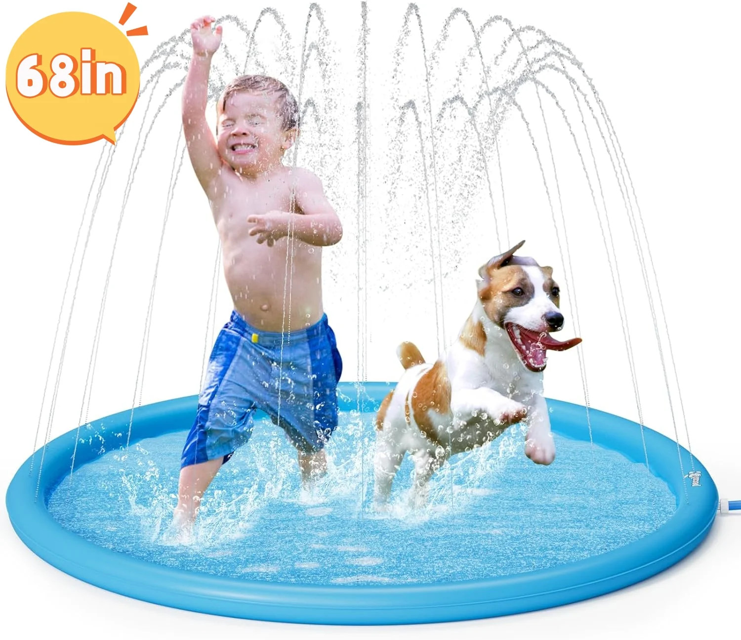 Gamexcel 68" Splash Pad for Kids and Adults Outdoor Lawn Games Water Play Toy Mat, Blue | Walmart (US)