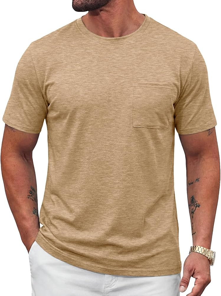 Runcati Mens Short Sleeve T Shirts Crew Neck Casual Summer Basic Shirt Lightweight Tee Tops with ... | Amazon (US)