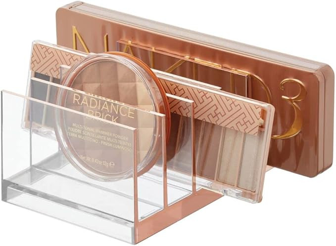 mDesign Plastic Divided Makeup Organizer for Bathroom Countertops, Vanities, Cabinets - Cosmetic ... | Amazon (US)