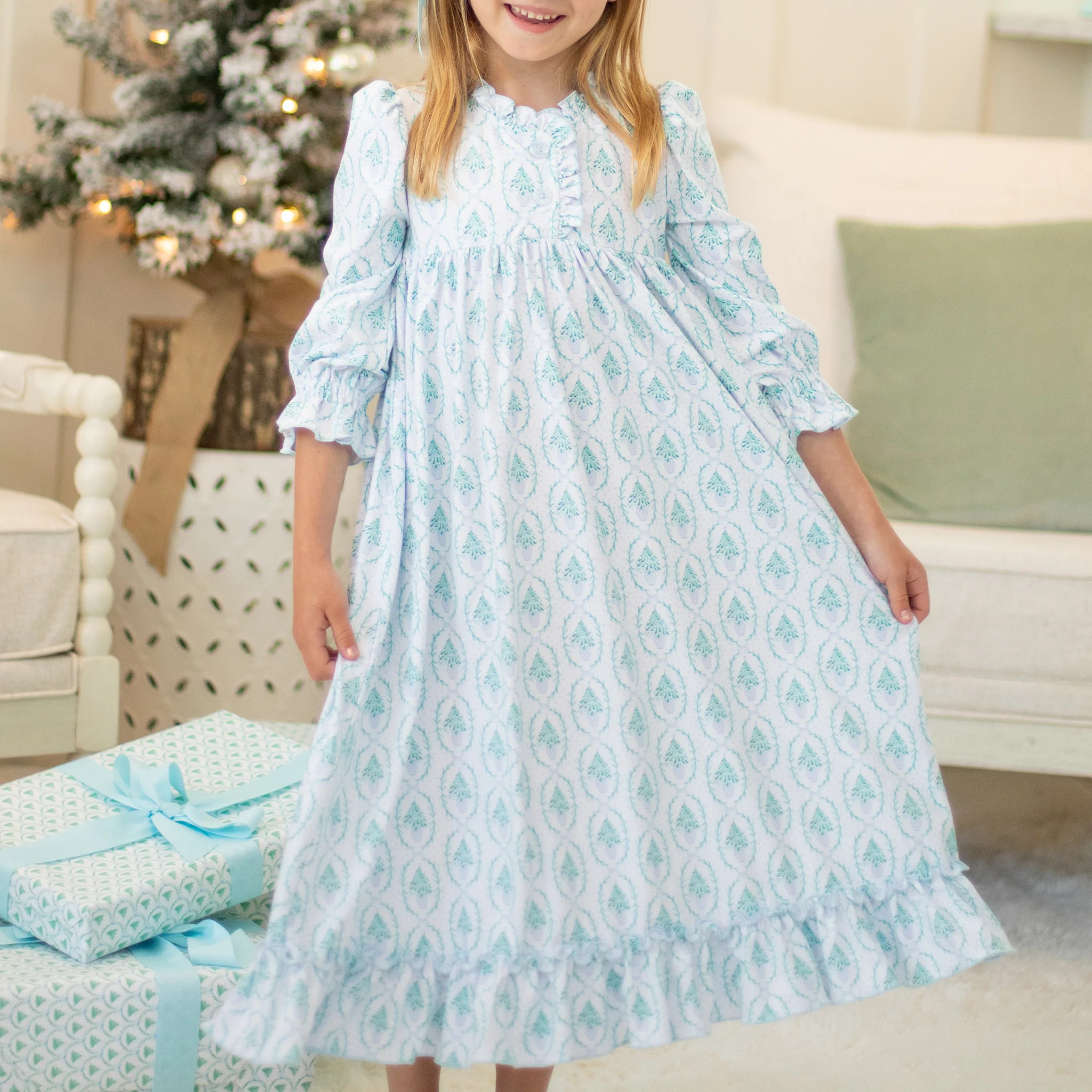 Girls Evergreen Gown - Shrimp and Grits Kids - Shrimp and Grits Kids | Shrimp and Grits Kids