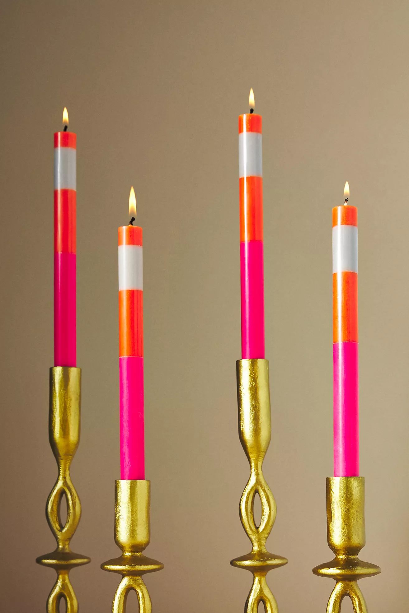 Striped Taper Candles, Set of 4 | Anthropologie (US)