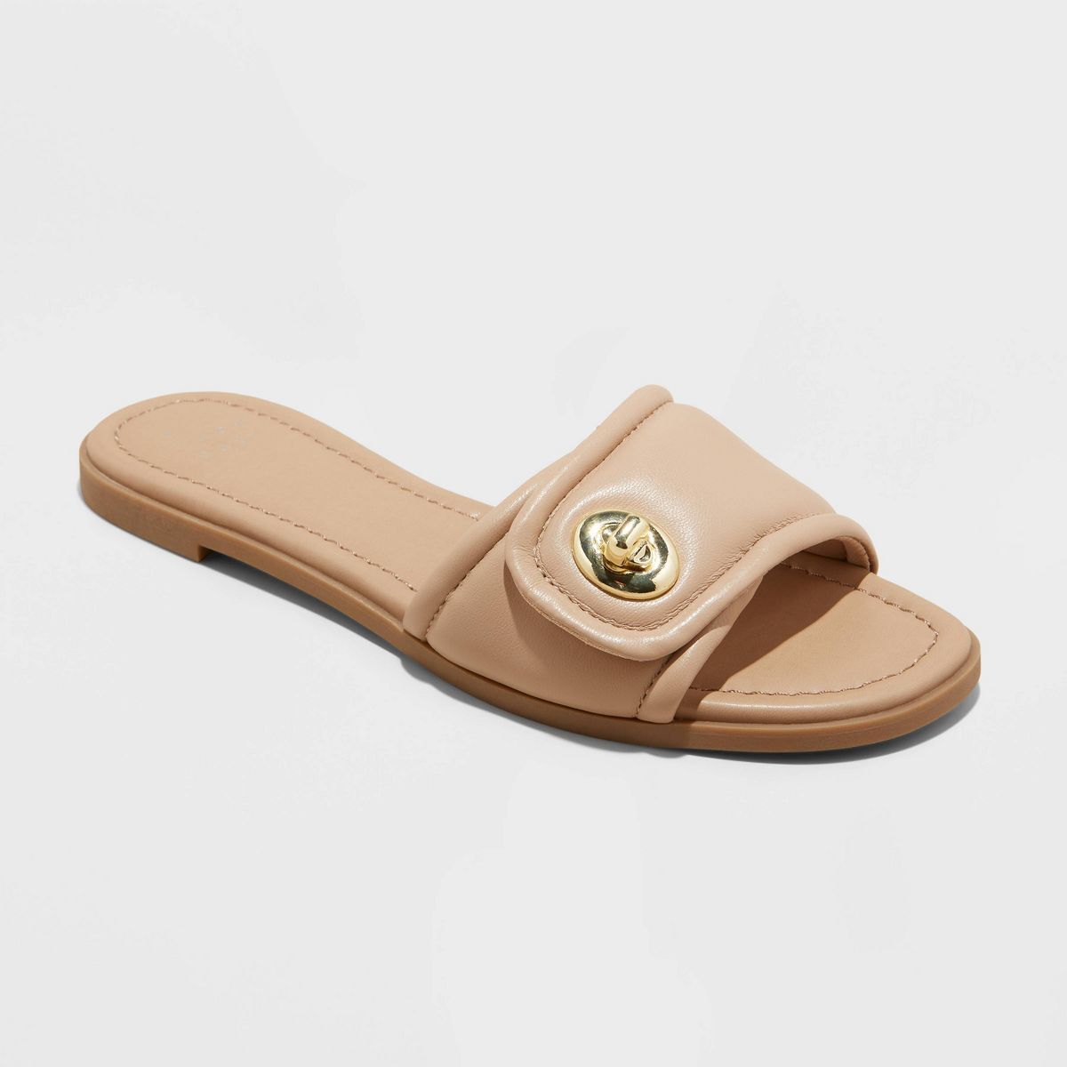 Women's Audrey Slide Sandals - A New Day™ Taupe 8 | Target