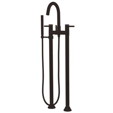 Kingston Brass Dual Post Floor Mount Oil Rubbed Bronze Tub Filler with Hand Shower | Walmart (US)