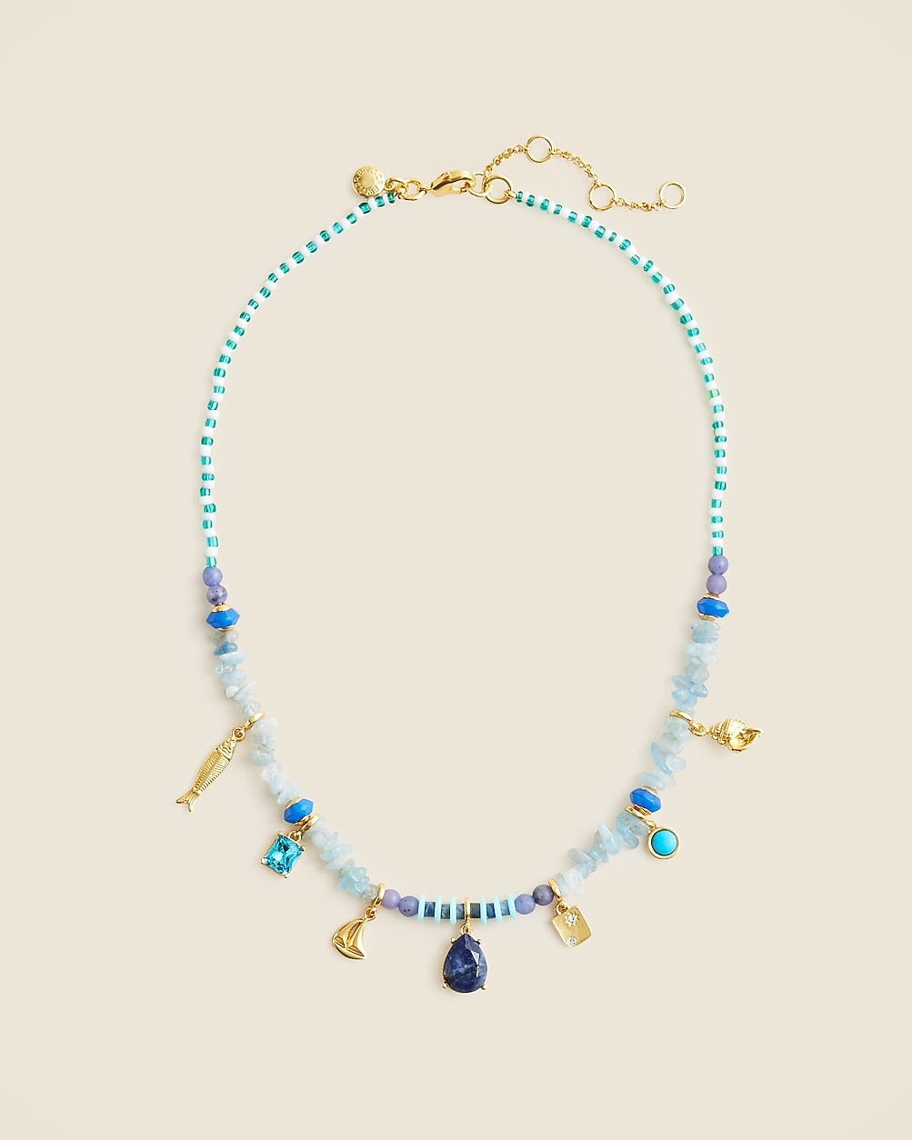 Beaded charm necklace | J. Crew US
