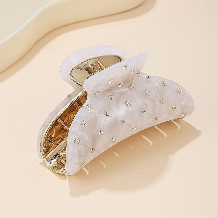 1pc Ladies' White Shark Hair Clip With Rhinestone Detail | SHEIN