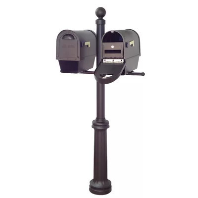 Classic Curbside Locking Mailboxes with Fresno Double Mount Post Included | Wayfair North America