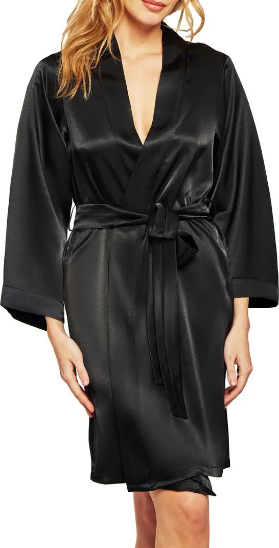 iCollection Long Sleeve Satin Robe | Nordstrom | Nordstrom