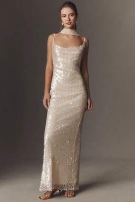 Mare Mare Liquid Sequin Column Maxi Dress | Anthropologie (US)