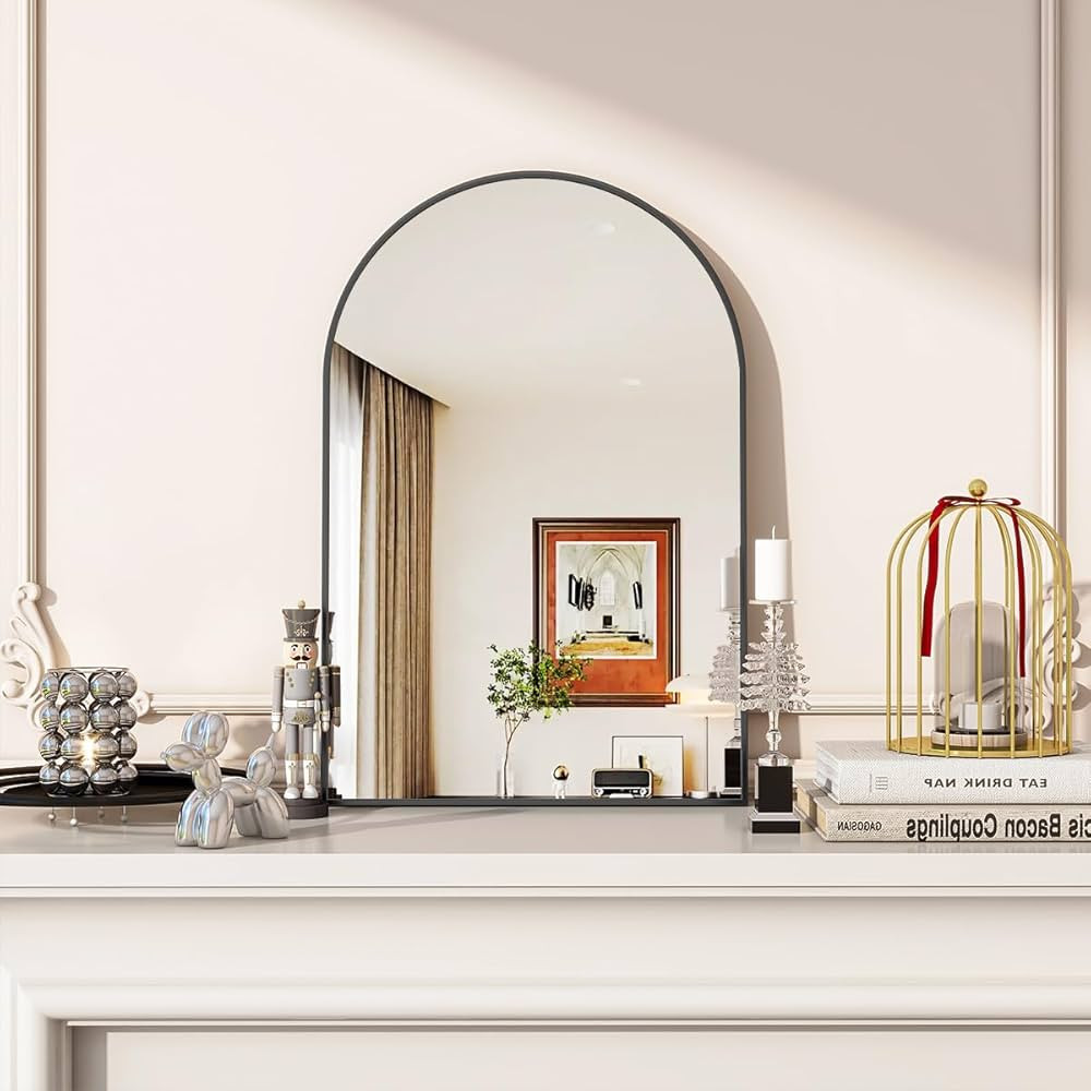 Arched Wall Mirror, 20 x 30 inch Arch Bathroom Mirror, Wall Mounted Vanity Mirror with Arch Metal... | Amazon (US)