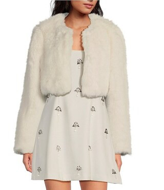 Gianni Bini Aria Faux Fur Long Sleeve Jacket | Dillard's | Dillard's