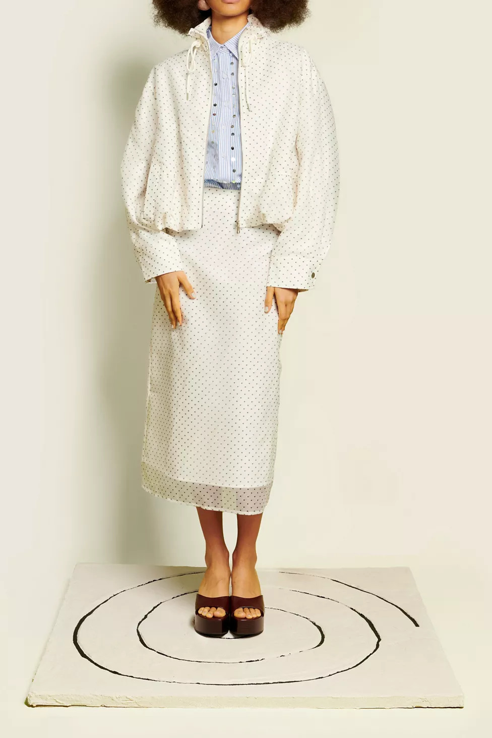 Ghospell Spira Polka Dot Midi Skirt | Urban Outfitters (US and RoW)