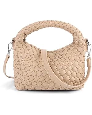 Woven Crossbody Tote Bag for Women - Small Weave Purse Summer Shoulder Bag Quilted Detachable Str... | Amazon (US)