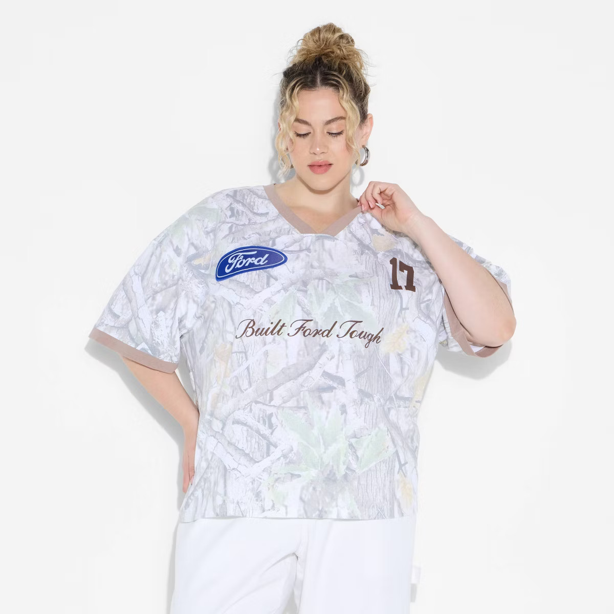 Women's Camo Ford Oversized Short Sleeve Graphic T-Shirt - Camouflage | Target