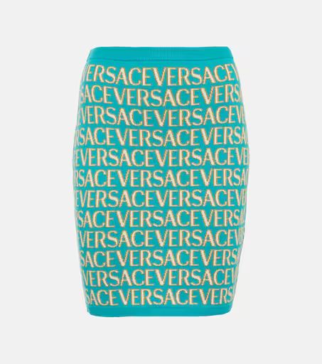 Versace Allover cotton-blend miniskirt | Mytheresa (US/CA)