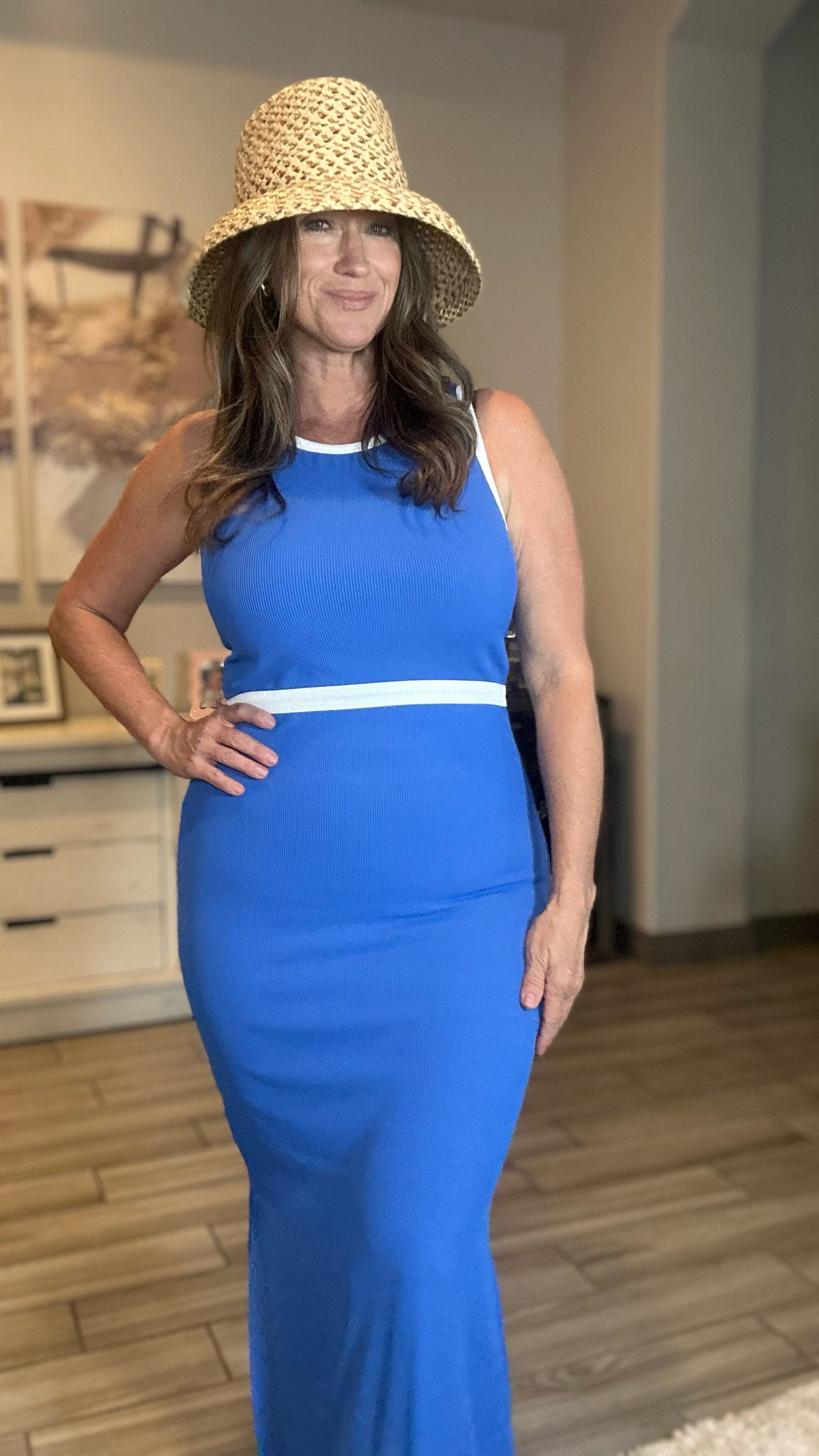 Wore this gorgeous slip on bodycon dress for Sunday Funday! I’ll be adding this to the suitcase for vacation too! Wearing a medium for reference. I’m 5’3 for still feel like I can wear it with sandals. Can’t find my purse to link but found another option by same brand and has the same pattern. 

#LTKPetite #LTKMidsize #LTKStyleTip