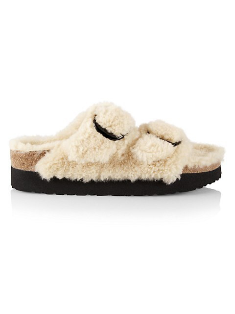 Birkenstock Arizona Big Buckle Platform Teddy Sandals | Saks Fifth Avenue