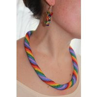 Rainbow Crystal Cluster Earrings Multicolor Dangle Drop Earrings | Etsy (US)