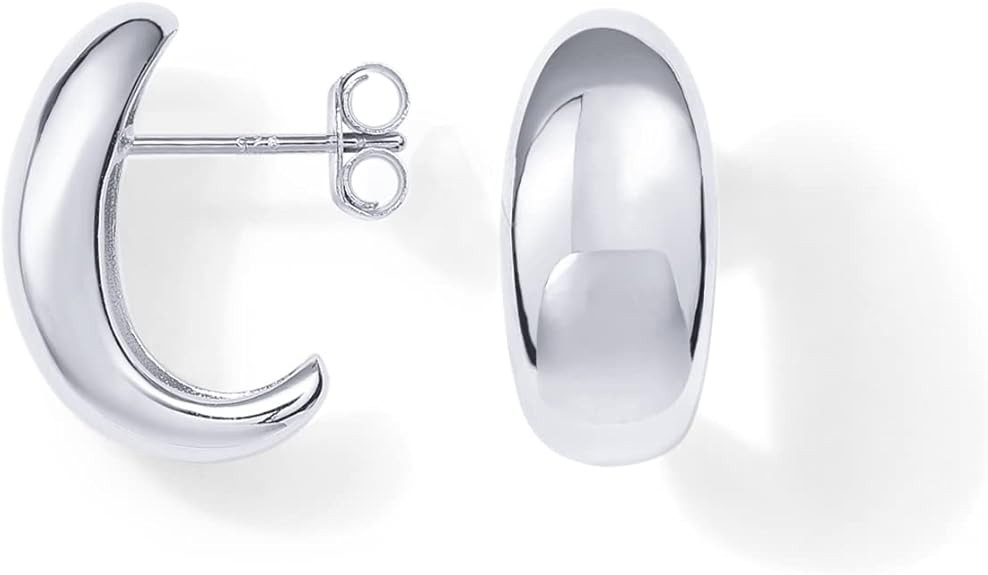 PAVOI 14K Gold Plated Sterling Silver Post Huggie Earrings | Gold Dome Huggie Hoop Earrings for W... | Amazon (US)