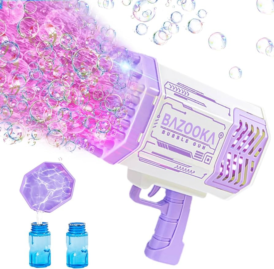 Bubble Gun, Bazooka Bubble Machine Gun, Bubble Blaster Gun with Bubble Solution, 69 Holes Bubble ... | Amazon (US)