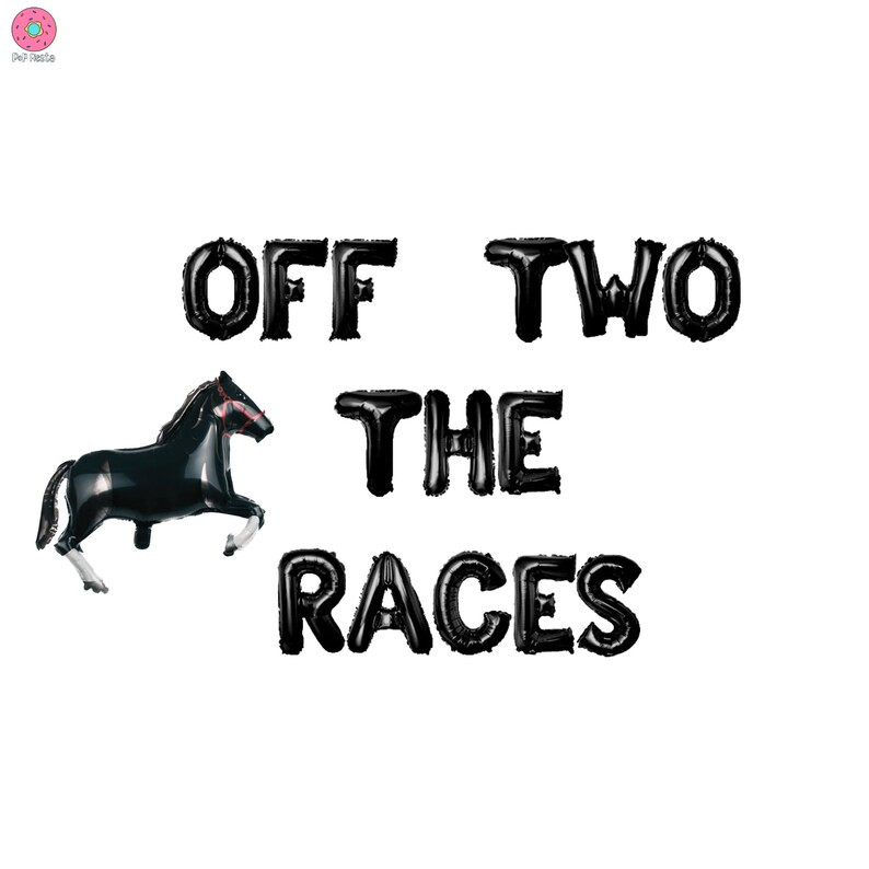 Off Two the Races 2nd Birthday Banner 16 Inches Derby Theme Party Horsing Theme Baby 2nd Birthday... | Etsy (US)