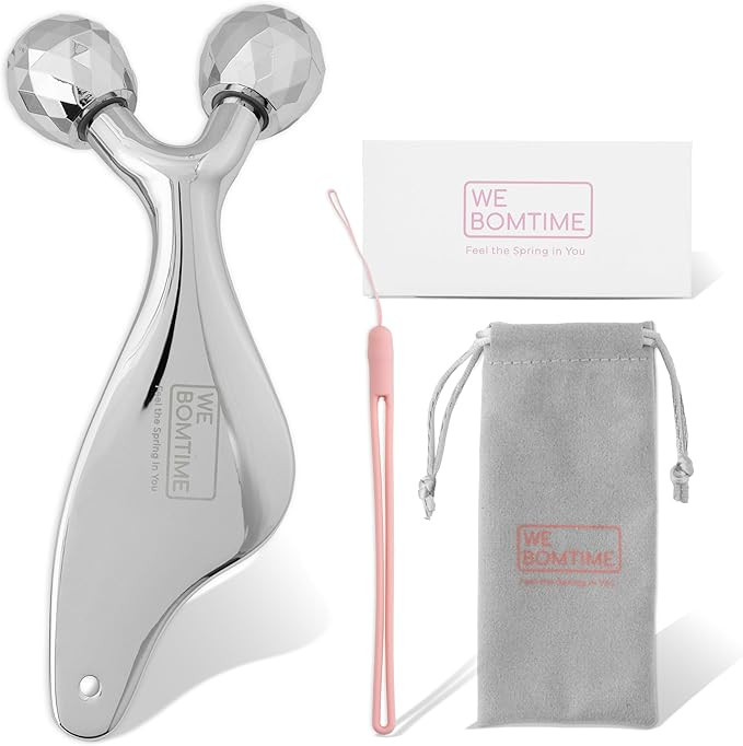 2-in-1 Face Roller and Gua Sha Tool with Strap and Gift Pouch for Face Neck and Eye for Puffy Eye... | Amazon (US)