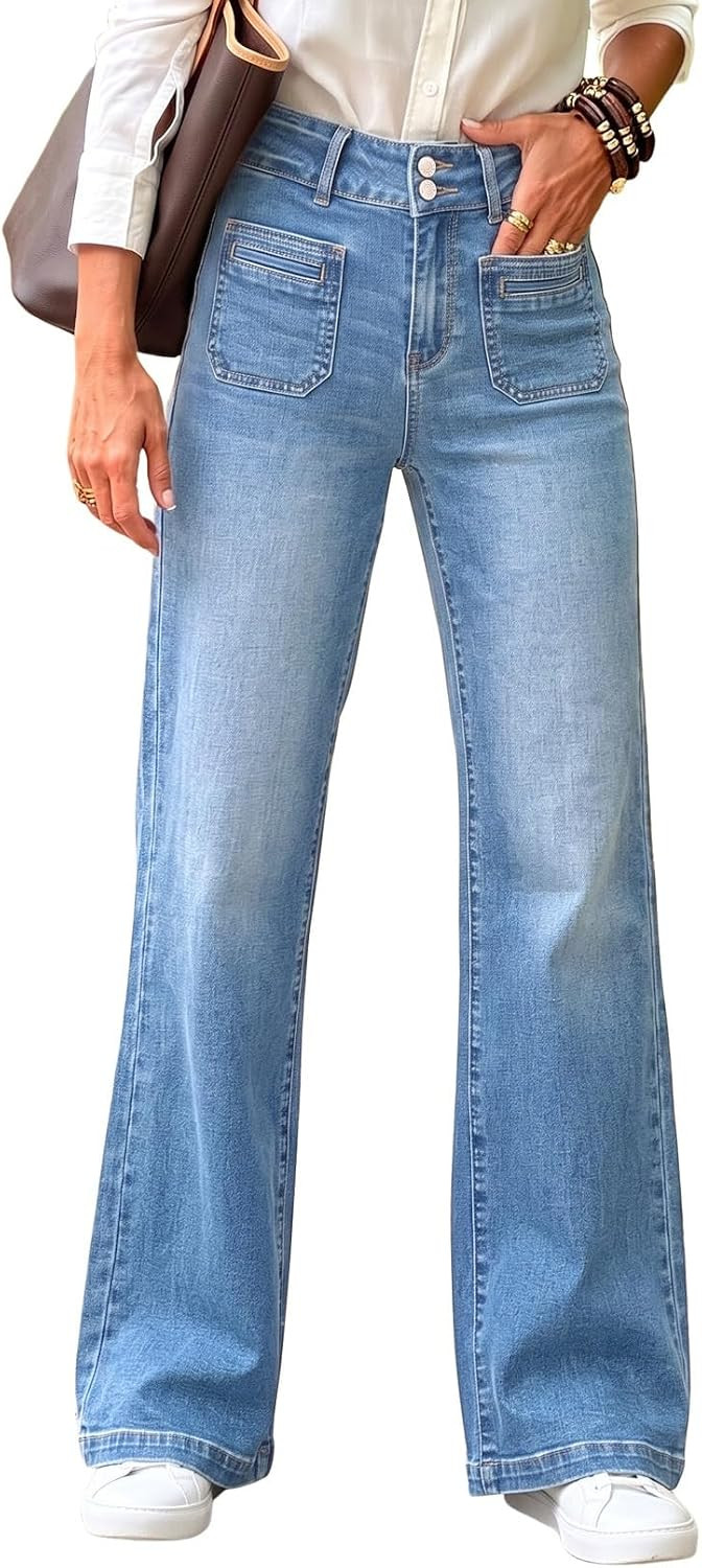 Sidefeel Women's Wide Leg Jeans High Waisted Denim Pants | Amazon (US)