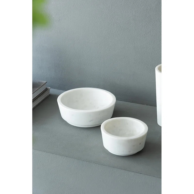 Marble Bowl  - 7x7x2.5" - White | Joss & Main