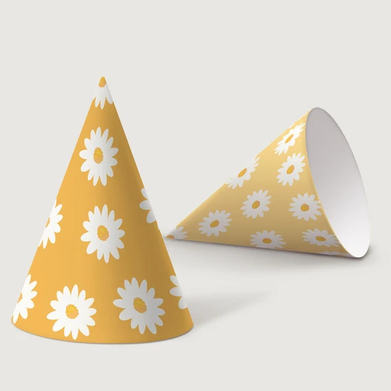 Flower Power Daisy Floral Groovy Birthday Party HAT Pink Kids | Etsy | Etsy (US)