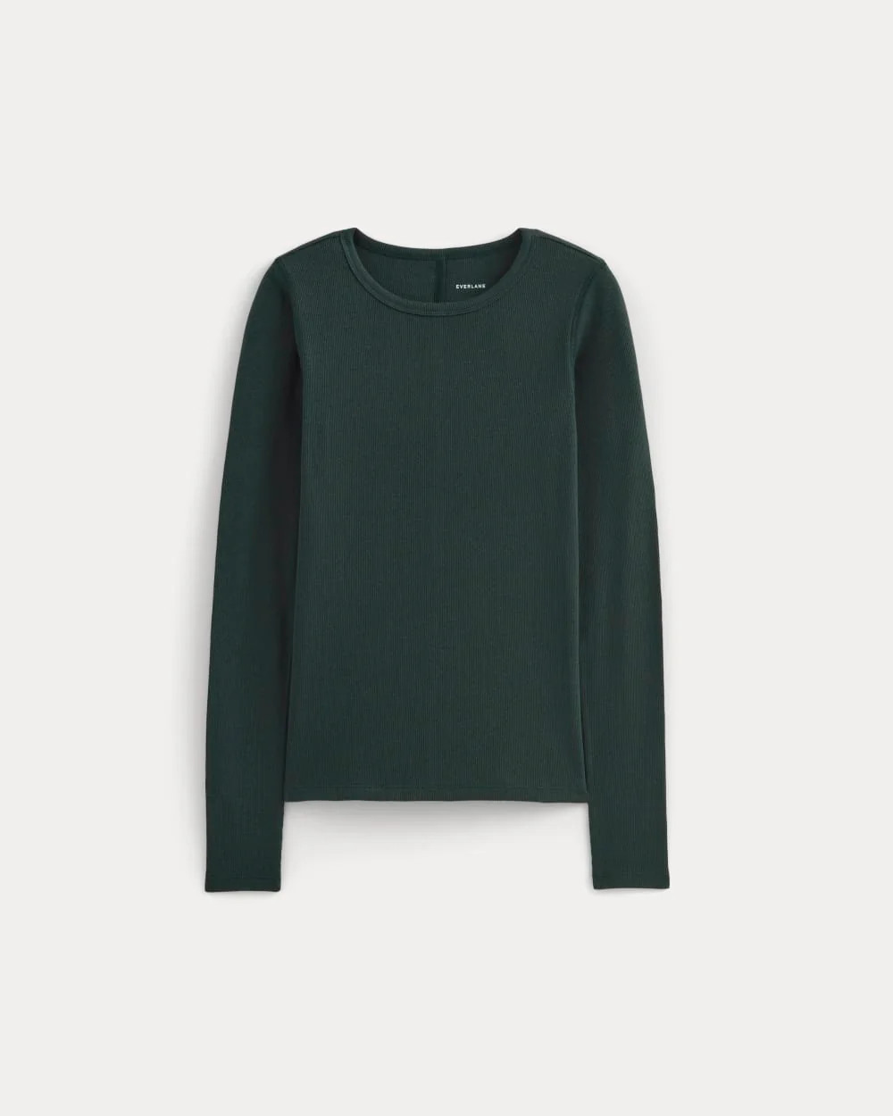 The Luxe Rib Long-Sleeve Crew | Heathered Dark Sea | Everlane