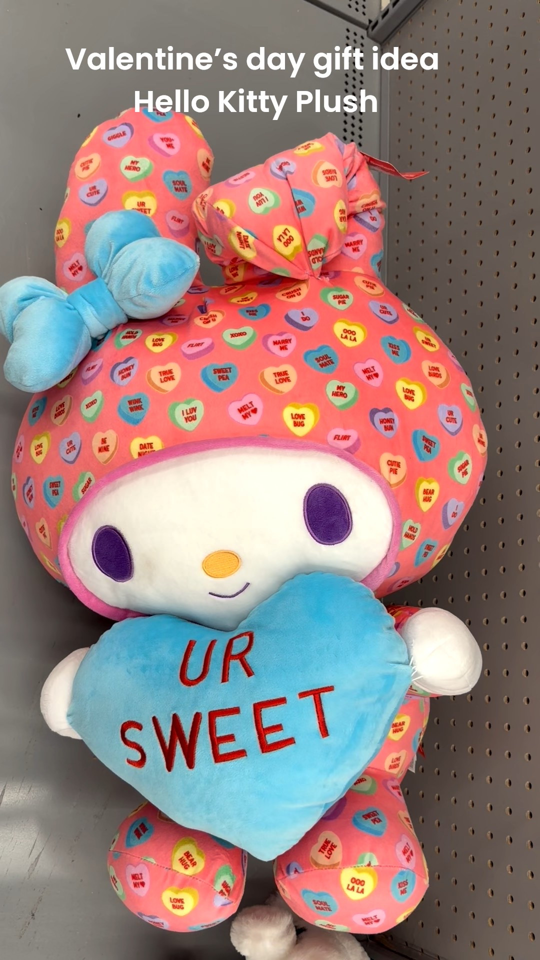 Valentines day gift idea Hello Kitty plush XL plush cute and adorable Hello Kitty with conversation hearts all over #valentinesdaygift #giftidea #plush #hellokitty #valentinesday #2026 #giftforher

#LTKGiftGuide #LTKFindsUnder50
