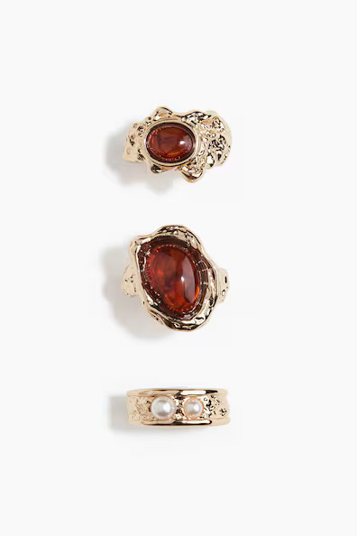 H & M - 3-Pack Rings - Gold | H&M (US + CA)
