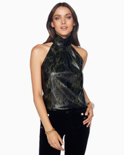 Embossed Pam High Neck Tank Top | Ramy Brook