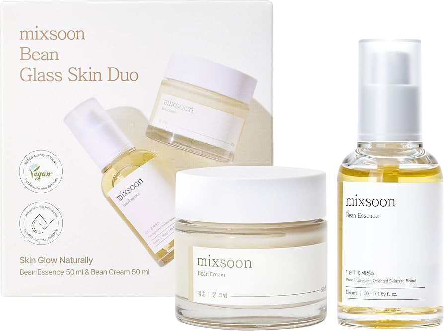 mixsoon Bean Glass Skin Duo Bean Essence 50ml + Bean Cream 50ml 3.38 Fl. Oz / 100ml Glass Skin Ca... | Amazon (US)
