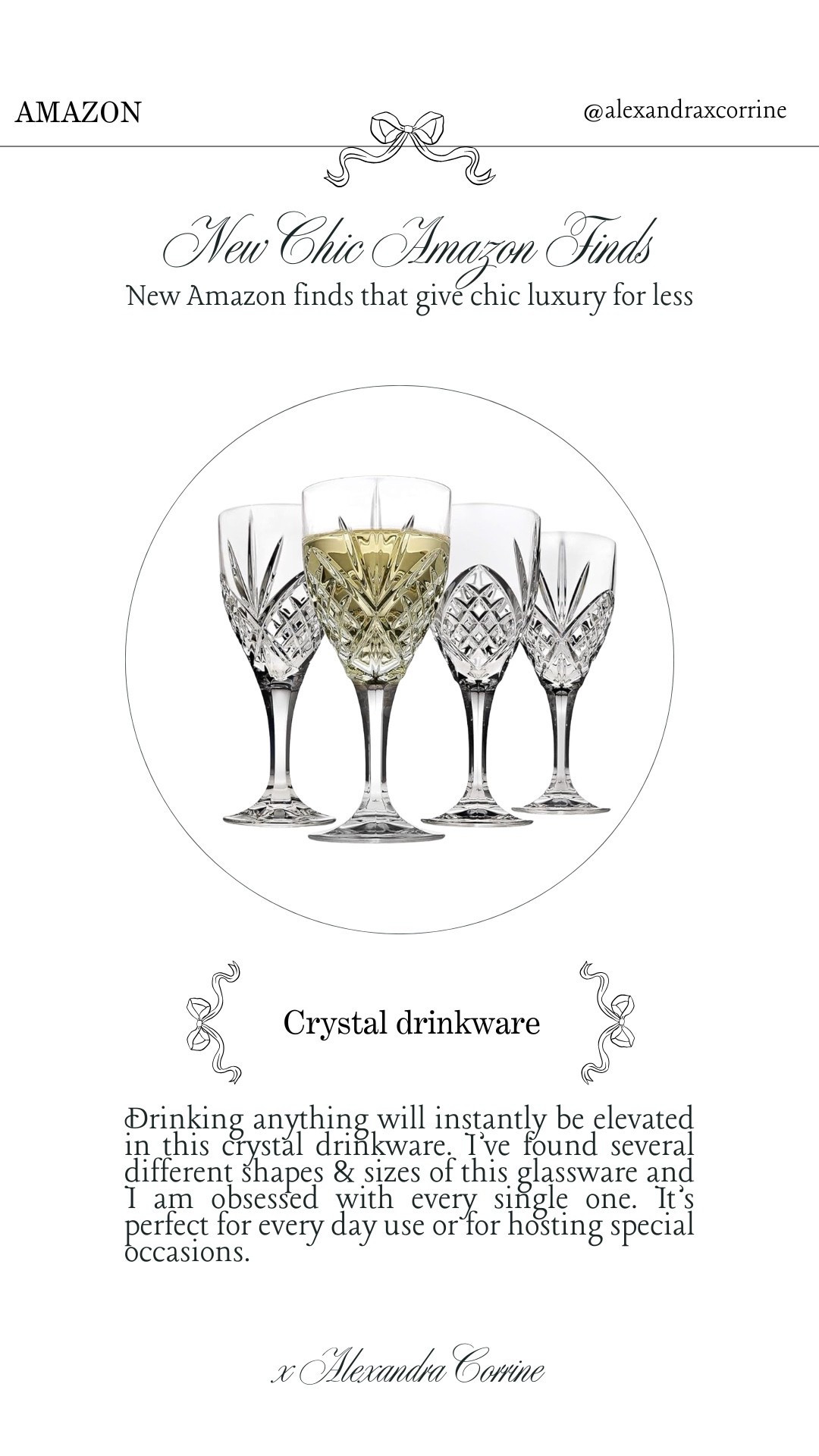New chic Amazon finds 🥂 Some new Amazon finds that give chic luxury for less 💳

Bougie on a budget, luxury for less, chic home finds, chic Amazon finds, home decor, hosting, chic elegant style, crystal drinkware, glassware 

#LTKHome