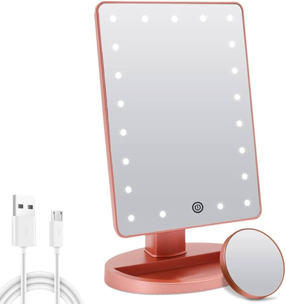 COSMIRROR Lighted Makeup Vanity Mirror with 10X Magnifying Mirror, 21 LED Lighted Mirror with Tou... | Amazon (US)
