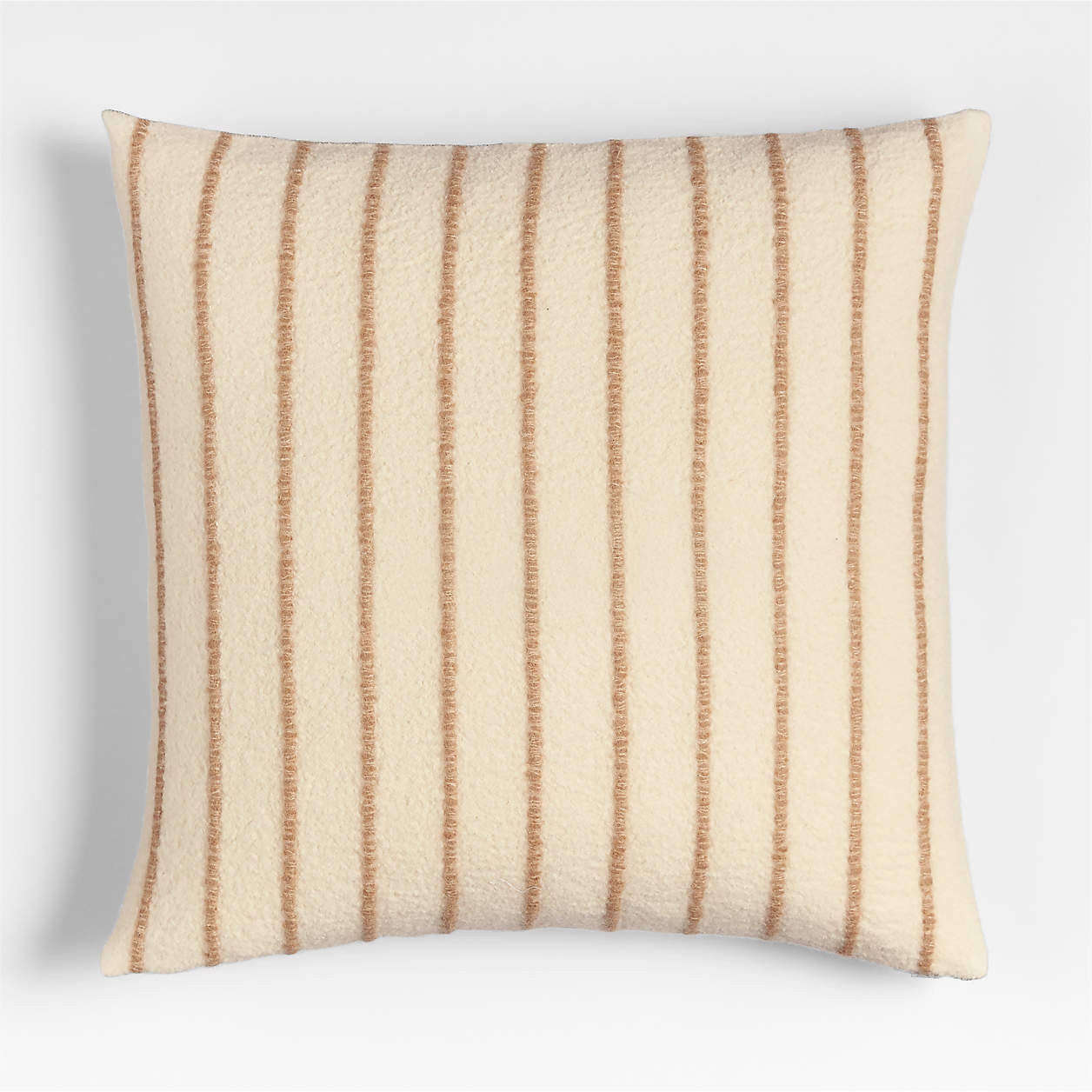Selma Wool Blend Stripe 23"x23" Arctic Ivory Throw Pillow with Down-Alternative Insert + Reviews ... | Crate & Barrel