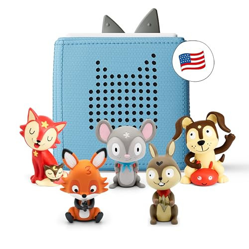 Toniebox Audio Player Starter Set with Counting Songs, Bedtime Songs, Sing-Along Songs, Travel Songs, and Playtime Puppy - Listen, Learn, and Play with One Huggable Little Box - Light Blue | Amazon (US)