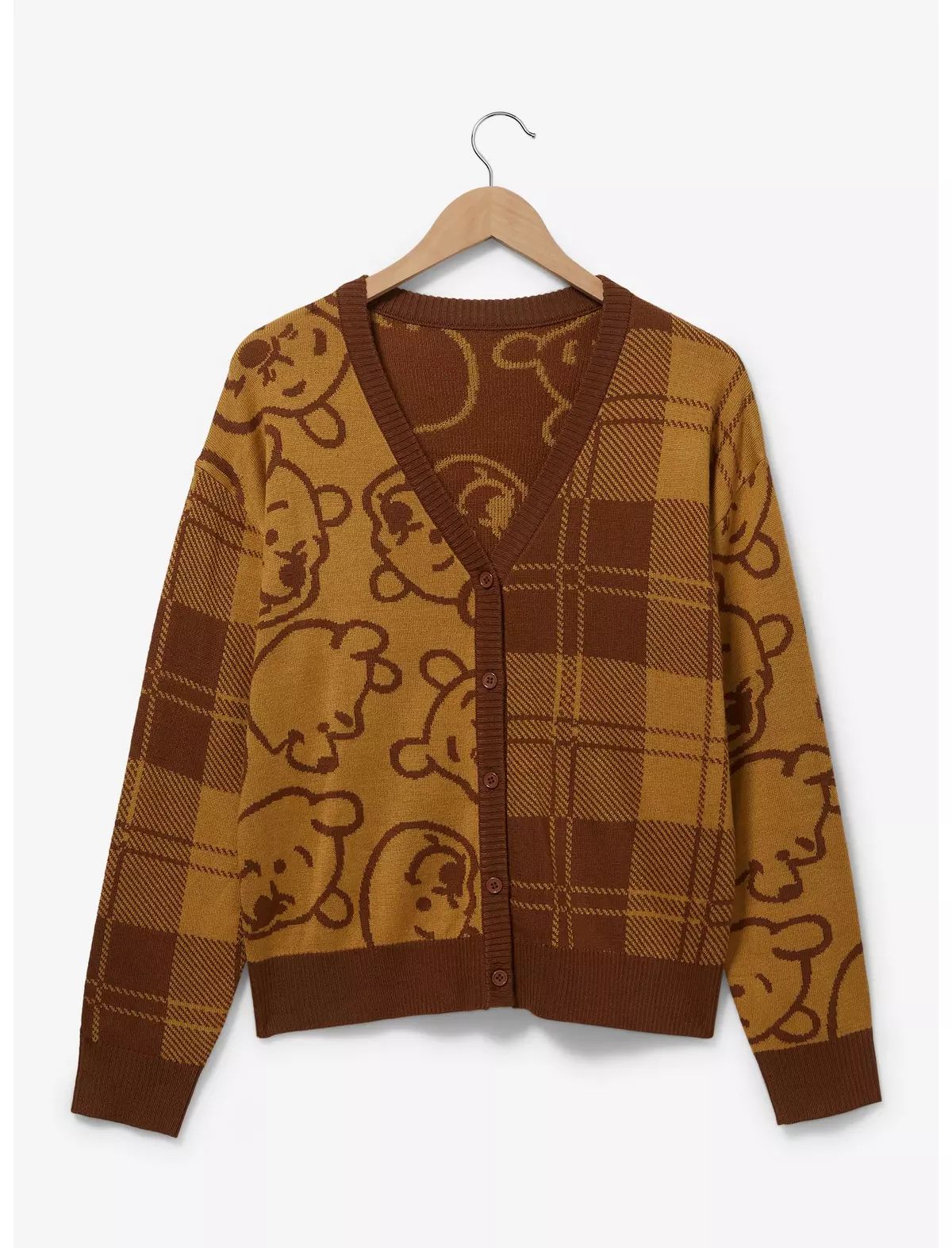 Disney Winnie the Pooh Plaid Pooh Bear Outline Women's Cardigan - BoxLunch Exclusive | BoxLunch