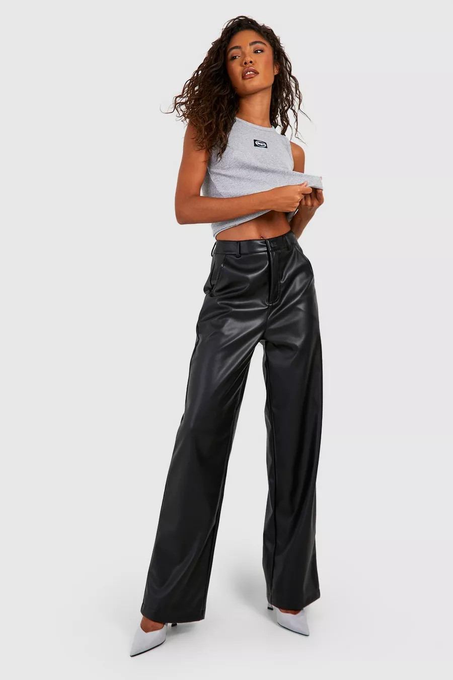 Tall Baggy Nepleren Broek Met Rechte Pijpen | Boohoo.com (NL)